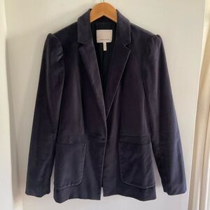 Rebecca Taylor Blue Stretch Velvet Blazer
